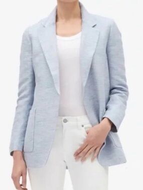 NWT Banana Republic Linen Blend Open Front Blazer Jacket 6 Petite